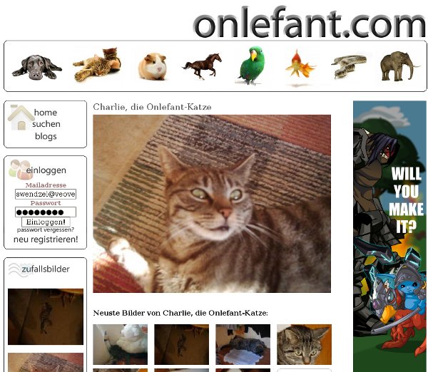 Screenshot von Onlefant.com onlefant.com screenshot